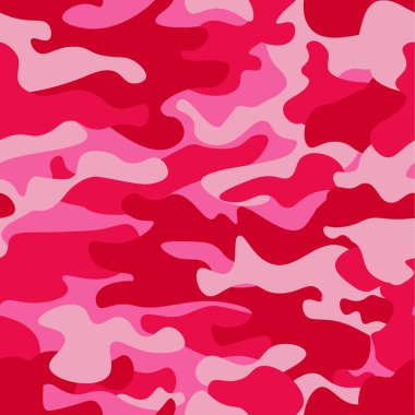 Dikişsiz desen arka plan kamuflaj. Klasik giyim tarzı camo tekrar Yazdır maskeleme. Pembe orkide gül yakut renkleri doku orman. Tasarım öğesi. Vektör çizim.