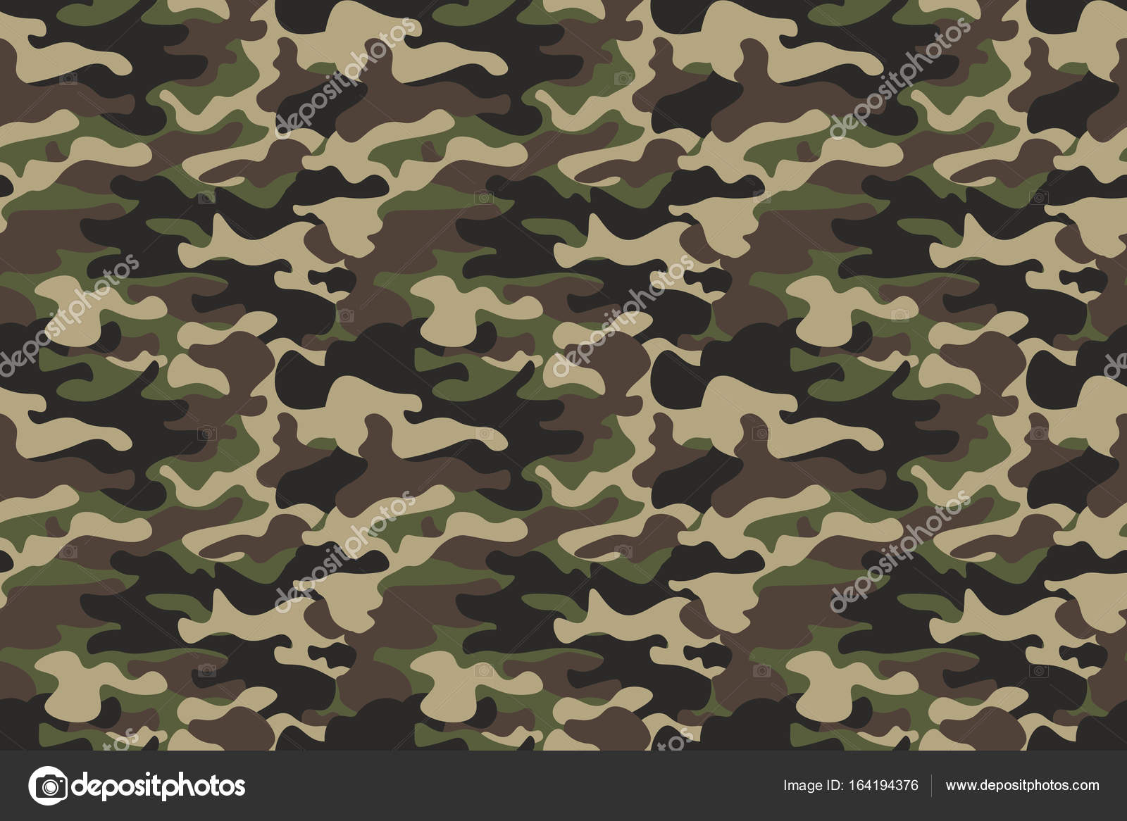 Camouflage seamless pattern background. Horizontal seamless banner. Classic  clothing style masking camo repeat print. Green brown black olive colors  forest texture. Design element. Vector illustration Stock Vector Image by  © #164194376