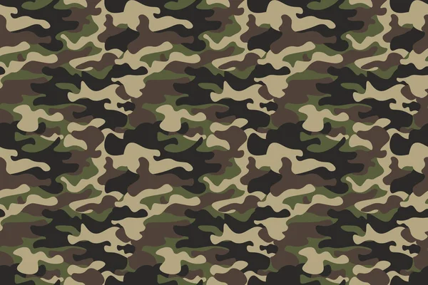 Dikişsiz desen arka plan kamuflaj. Yatay sorunsuz afiş. Klasik giyim tarzı camo tekrar Yazdır maskeleme. Yeşil Kahverengi Siyah Zeytin renkler orman dokusu. Tasarım öğesi. Vektör çizim