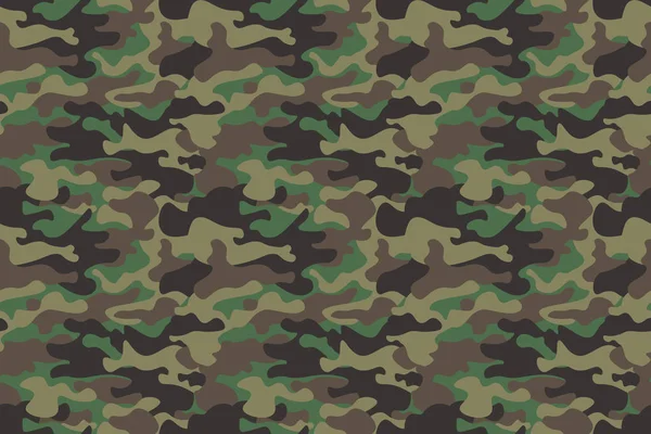 Dikişsiz desen arka plan kamuflaj. Yatay sorunsuz afiş. Klasik giyim tarzı camo tekrar Yazdır maskeleme. Yeşil Kahverengi Siyah Zeytin renkler orman dokusu. Tasarım öğesi. Vektör çizim