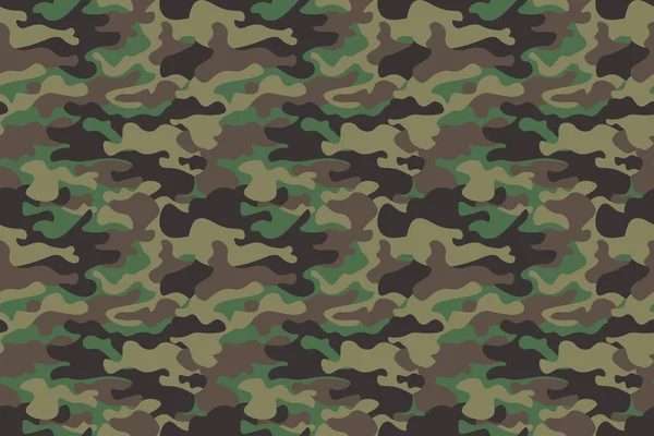 Dikişsiz desen arka plan kamuflaj. Yatay sorunsuz afiş. Klasik giyim tarzı camo tekrar Yazdır maskeleme. Yeşil Kahverengi Siyah Zeytin renkler orman dokusu. Tasarım öğesi. Vektör çizim