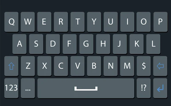 Smartphone klávesnice, maketa vektorové klávesnice mobilních telefonů. Klávesnice pro mobilní zařízení ilustrace pro web design. — Stockový vektor