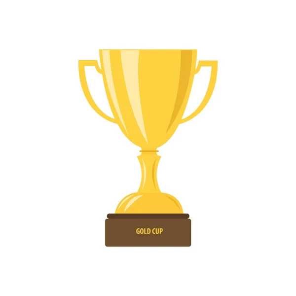 Trofeo Copa Vector Icono plano con el número uno, dibujos animados y estilo plano para su ilustración de diseño web . — Vector de stock