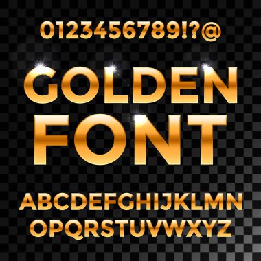 Altın parlak vektör yazı tipini veya altın alfabe. Sarı metal yazı. Metalik altın abc, alfabe tipografik lüks çizimde web tasarımınız için.
