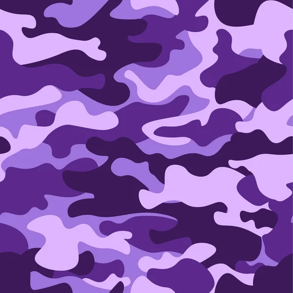 Camouflage militaire motif sans couture, violet monochrome. Style vestimentaire classique camouflage imprimé répétition. texture de couleurs rubis. Élément design. Illustration vectorielle . — Image vectorielle