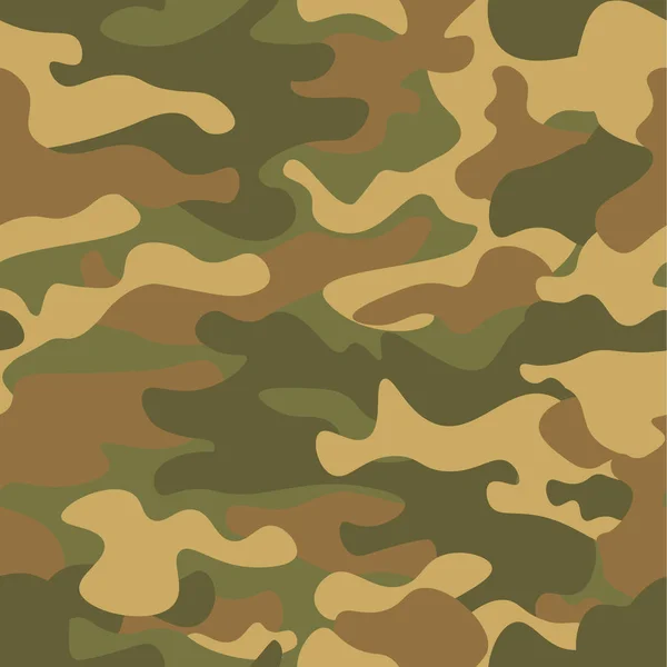 Pola kamuflase mulus. Tekstur Khaki, ilustrasi vektor. Latar belakang camo print. Latar belakang gaya militer abstrak bagi rancangan Anda - Stok Vektor