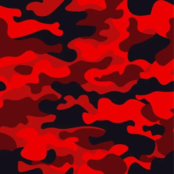 Tarnung militärischer Hintergrund. camo leuchtend rote Drucktextur - Vektorillustration. abstrakte Muster nahtlos. klassische Kleidung Stil Maskierung Camo wiederholen Druck. — Stockvektor