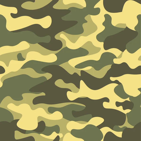Modèle de camouflage sans couture. Texture kaki, illustration vectorielle. Fond imprimé camouflage. Contexte de style militaire abstrait — Image vectorielle