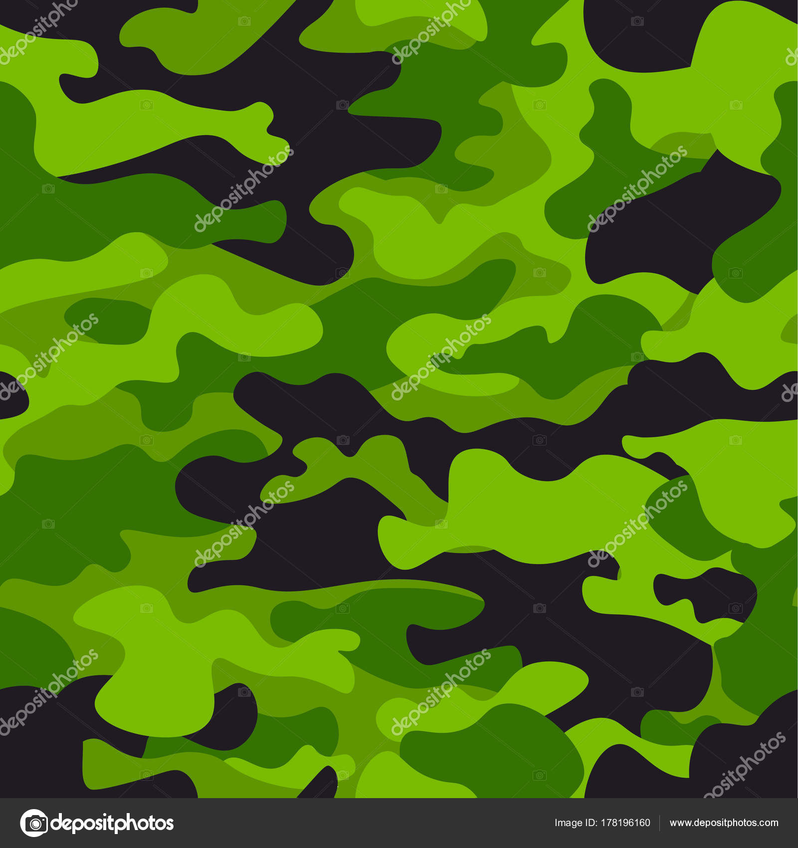 Green camouflage seamless pattern background. Classic clothing style  masking camo repeat print. Green, lime, black olive colors forest texture.  Design element. Vector illustration. Stock Vector by ©lrsga.hotmail.com  178196160
