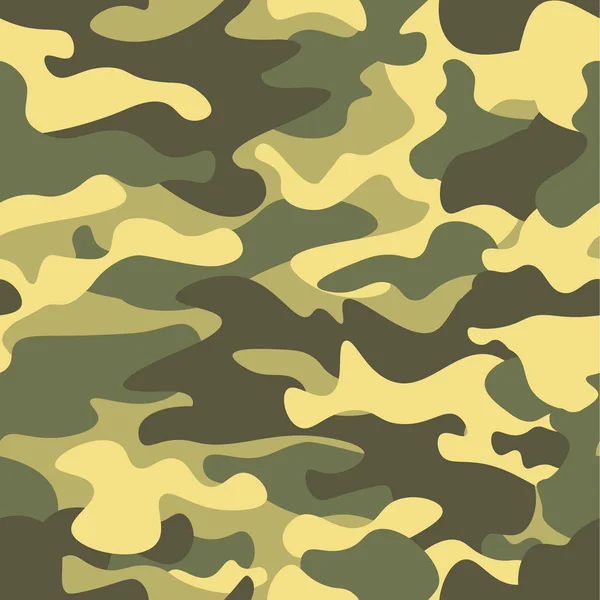 Modello di camuffamento senza cuciture. Texture kaki, illustrazione vettoriale. Sfondo stampa mimetica. Astratto sfondo stile militare — Vettoriale Stock