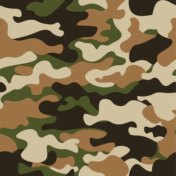 Modern fashion vector trendy camo pattern.classic clothing style masking camo repeat print. grün braun schwarz oliv Farben Wald Textur. Gestaltungselement. Vektorillustration. — Stockvektor