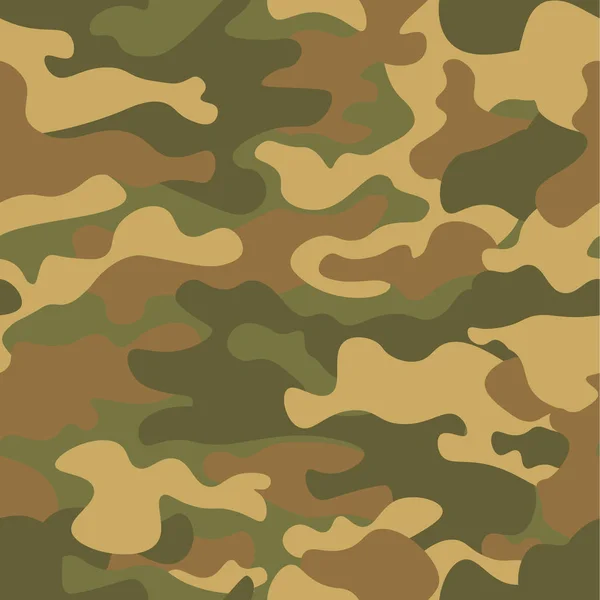 Naadloze camouflage patroon. Kaki textuur, vectorillustratie. Camo print achtergrond. Abstracte militaire stijl decor voor uw ontwerp — Stockvector