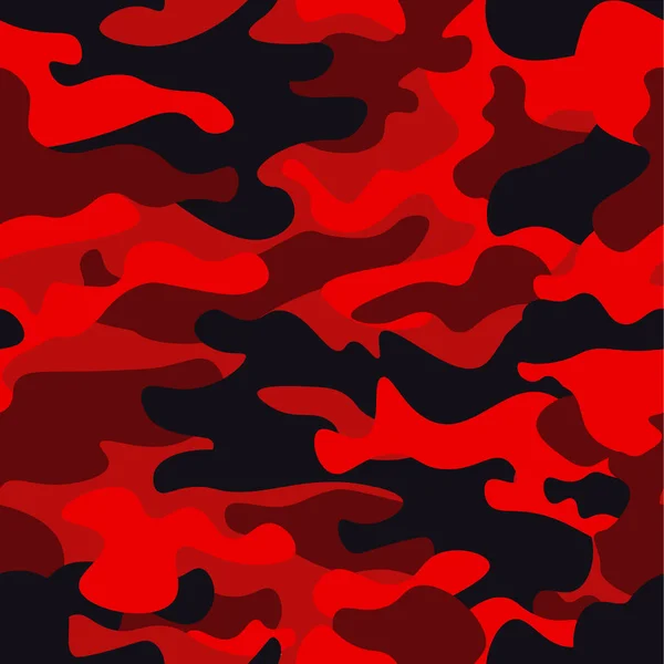 Camuflagem fundo militar. Camo textura de impressão vermelha brilhante - ilustração vetorial. Padrão abstrato sem costura. Estilo de roupa clássica mascaramento camo repetição imprimir . —  Vetores de Stock