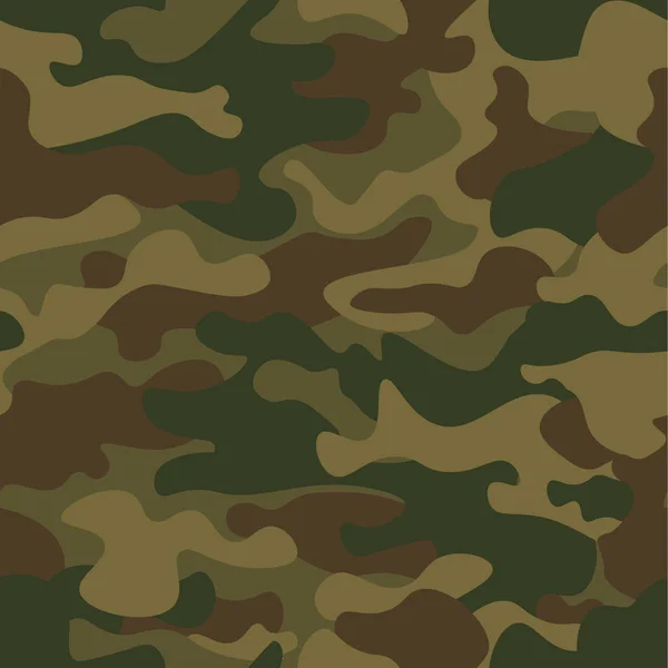 Sömlöst kamouflagemönster. Khaki textur, vektor illustration. Camo tryck bakgrund. Abstrakt militär stil bakgrund — Stock vektor