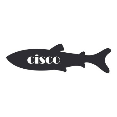 Coregonus albula vendance cisco fish black silhouette clipart