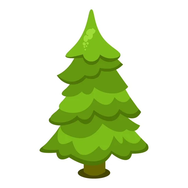Árvore estilizada do abeto dos desenhos animados, projeto da cor verde para o jogo vídeo ou a paisagem — Vetor de Stock