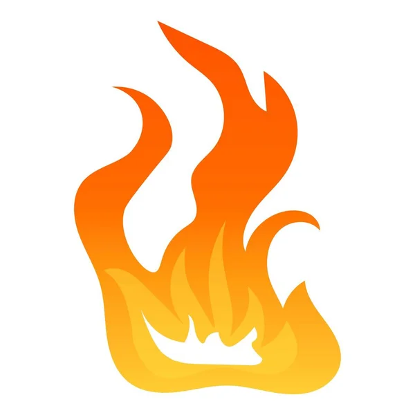 Égő tűz láng ikon, rajzfilm illusztráció kemping láng vektor ikon web design — Stock Vector