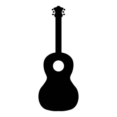 Klasik Gitar Silüeti siyah renk tasarımı.