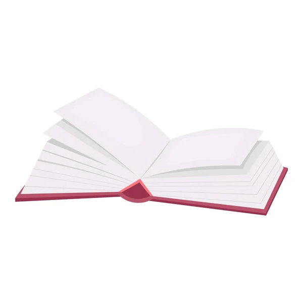 Rood omslag geopend boek met pagina 's fladderen. Nieuw schoolboek. — Stockvector