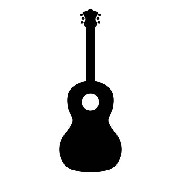 Guitare Classique Silhouette design de couleur noire . — Image vectorielle