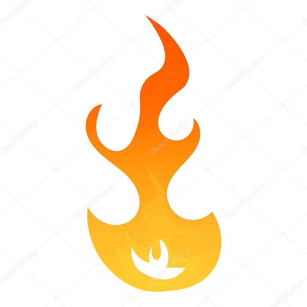 Small woods fire icon. Flat illustration of firecamp vector icon for web isolated on white background