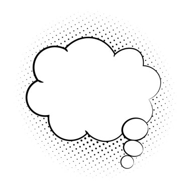 Çizgi film, Comic Speech Bubbles, Halftone Dot gölgeleri beyaz arka planda. Çizgi roman için Pop Art Style, Sosyal Medya Sancakları, Tanıtım Malzemeleri - vektör tasarımı