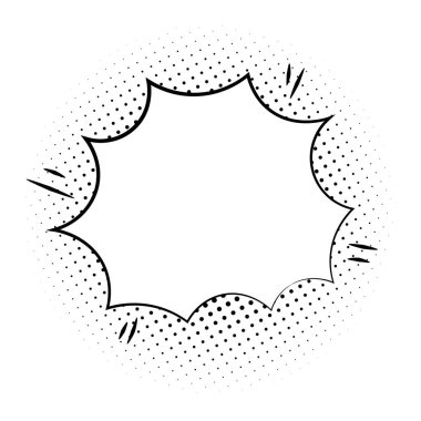 Çizgi film, Comic Speech Bubbles, Halftone Dot gölgeleri beyaz arka planda. Çizgi roman için Pop Art Style, Sosyal Medya Sancakları, Tanıtım Malzemeleri - vektör tasarımı