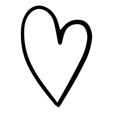Doodle Heart web tasarımı için el çizimi tarzı illüstrasyon. Sevgililer Günü ya da aşk günü.
