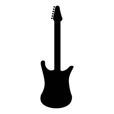 Sicim müzik aletlerinin vektör seti siluetleri. Elektro gitarlar, akustik gitarlar, klasik gitar, bas gitar, banjo..