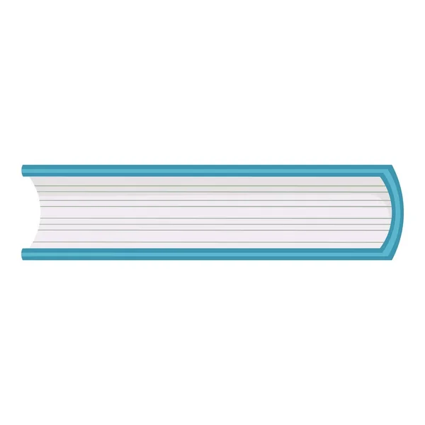 Vue latérale du livre. Symbole de lecture avec couvercle. couverture en carton bleu — Image vectorielle