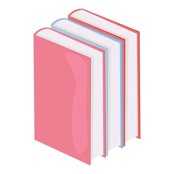 Horizontale stapel van gekleurde boeken in isometric.education infographic template design met boeken pile.Set van boek pictogrammen in platte ontwerp stijl.vector illustratie van geïsoleerde lagen in de achtergrond — Stockvector