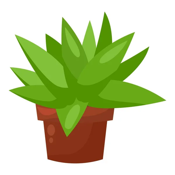 Olla de cactus verde, planta botánica de jardín casero, decoración de cactus — Vector de stock