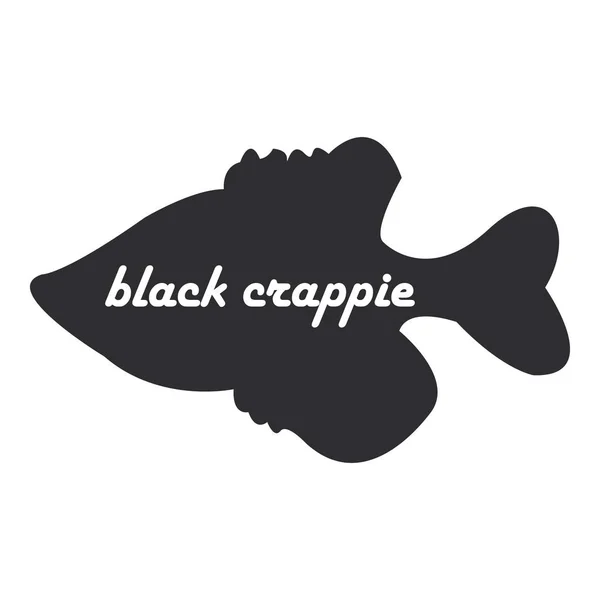 Negro pez tipo de pez silueta negra sobre fondo blanco — Vector de stock