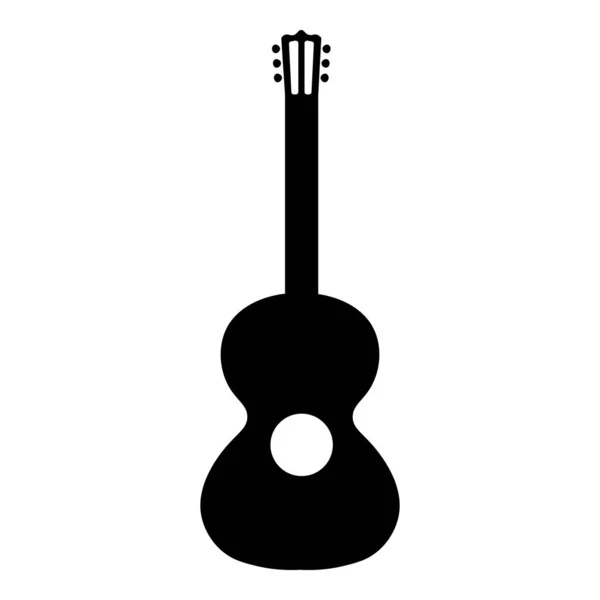 Ensemble vectoriel de silhouettes d'instruments de musique à cordes. Guitares électriques, guitares acoustiques, guitare classique, basse, banjo . — Image vectorielle