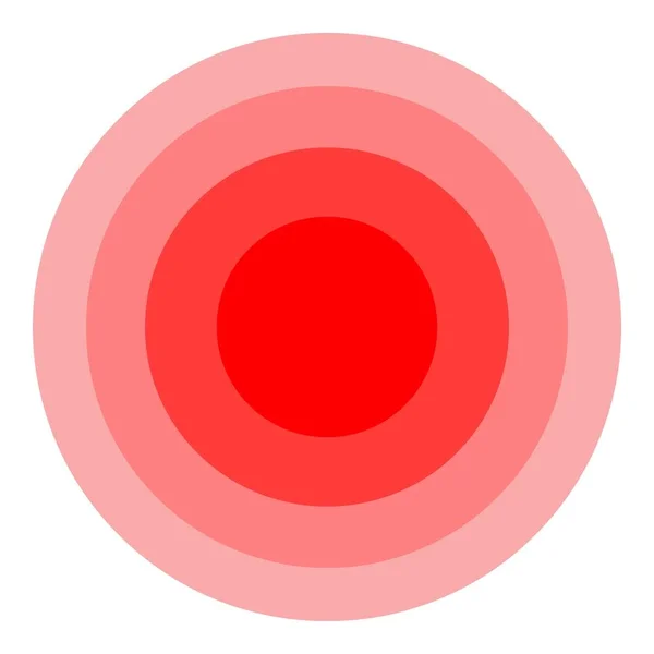 Icono del Círculo del Dolor. Ilustración del objetivo, del foco o del punto enfermo como símbolo de moda simple del signo del vector para el diseño y los sitios web, la presentación o la aplicación móvil — Vector de stock