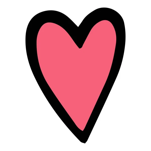 Amor Pascua corazón rojo icono, estilo dibujado a mano — Vector de stock