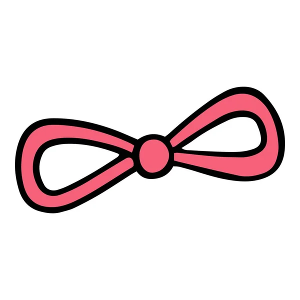 Red Easter bow tie icon, hand drawn style — Stock Vector