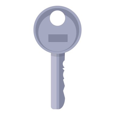 Yuvarlak metal retro kapı anahtarı simgesi, çizgi film tarzı