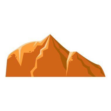 Kahverengi dağ ikonu, çizgi film tarzı