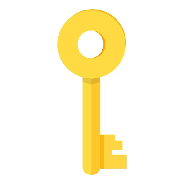 Gold door key icon, cartoon style — Stock Vector