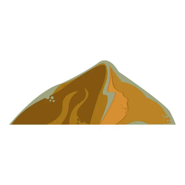 Icono de montañas de videojuegos marrones, estilo dibujos animados — Archivo Imágenes Vectoriales