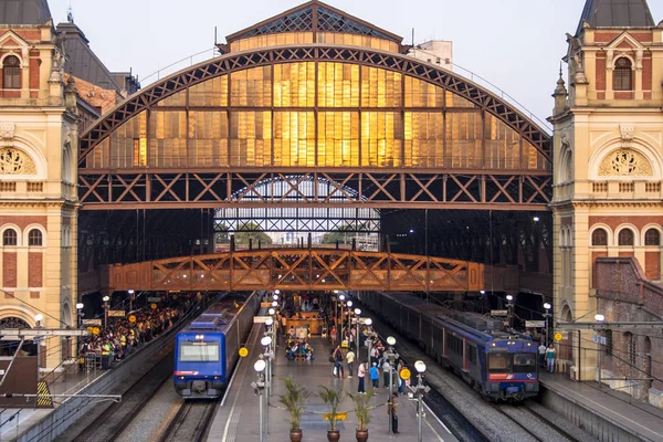 Sao Paulo, Sp, Brezilya, 27 Ağustos 2010. Cephe görünümü ve tren ve yolcu n Luz hareketi tren istasyonu, şehir Sao Paulo, Brezilya