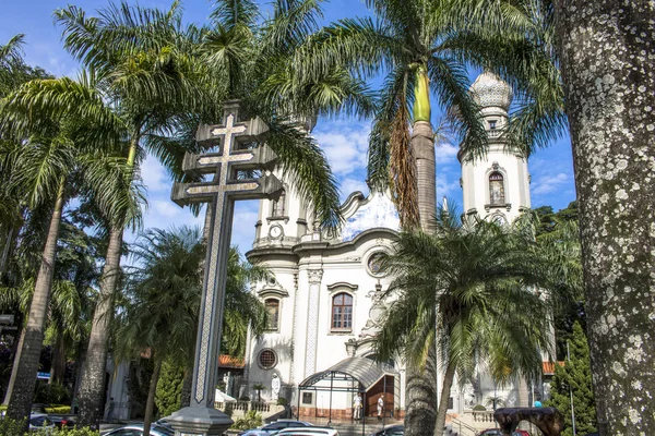 Sao Paulo, Sp, Brazília, február 10-én, 2017. Homlokzati Szűzanya Brazília templom található Nossa Senhora do Brasil Square, Colmbia street, az a nyugati zónába a Sao Paulo, Brazília-Avenue a sarkán Sp. Neo-barokk 1940-ben épült — Stock Fotó