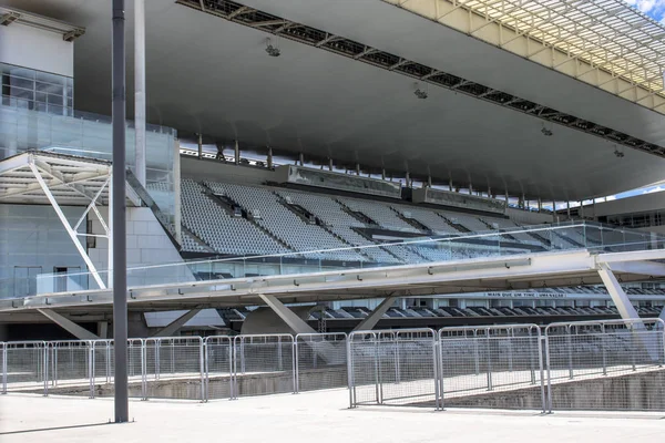 Sao Paulo, SP, Brasil, 23 de febrero de 2017. Arena Corinthians en Itaquera, conocido como Itaquerao, es el nuevo estadio de fútbol del Sport Club Corinthians Paulista y fue el estadio de la apertura de la Copa del Mundo 2014, en la zona este de Sao Paulo —  Fotos de Stock