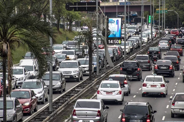 Sao Paulo Brazil October 2017 Heavy Traffic North South Corridor — Stock Photo, Image