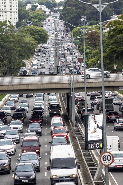 Sao Paulo Brazil October 2017 Heavy Traffic North South Corridor — Stock Photo, Image