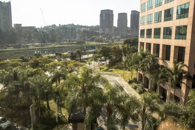 Trafik sıkışıklığı içinde marjinal Pinheiros Avenue, Güney Bölge Sao Paulo