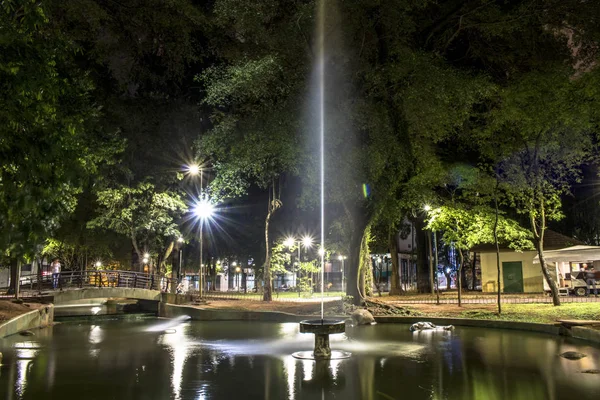 San Paolo Brasile Novembre 2017 Vista Notturna Della Fontana Piazza — Foto Stock