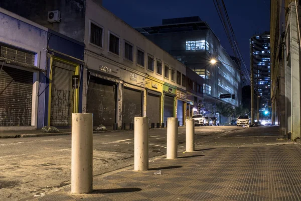 Sao Paulo Brasil Junio 2017 Vista Nocturna Edificios Una Calle — Foto de Stock
