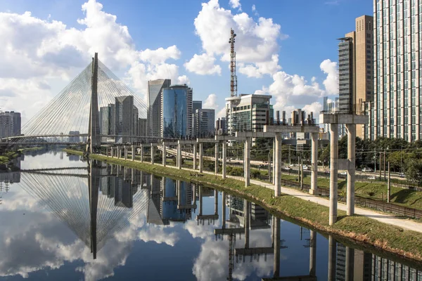 Sao Paulo Brasil Julio 2017 Vista Del Puente Octavio Frias —  Fotos de Stock